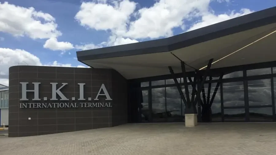 Hosea Kutako International Airport terminal building near Windhoek